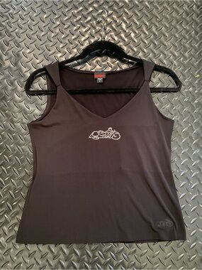 EasyRiders Black Tank with Rhinestone Motorcycle Logo
